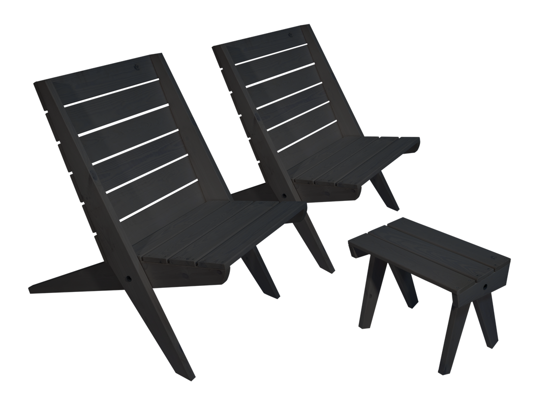 EcoFurn® Granny setti 2 x tuoli + pöytä mänty