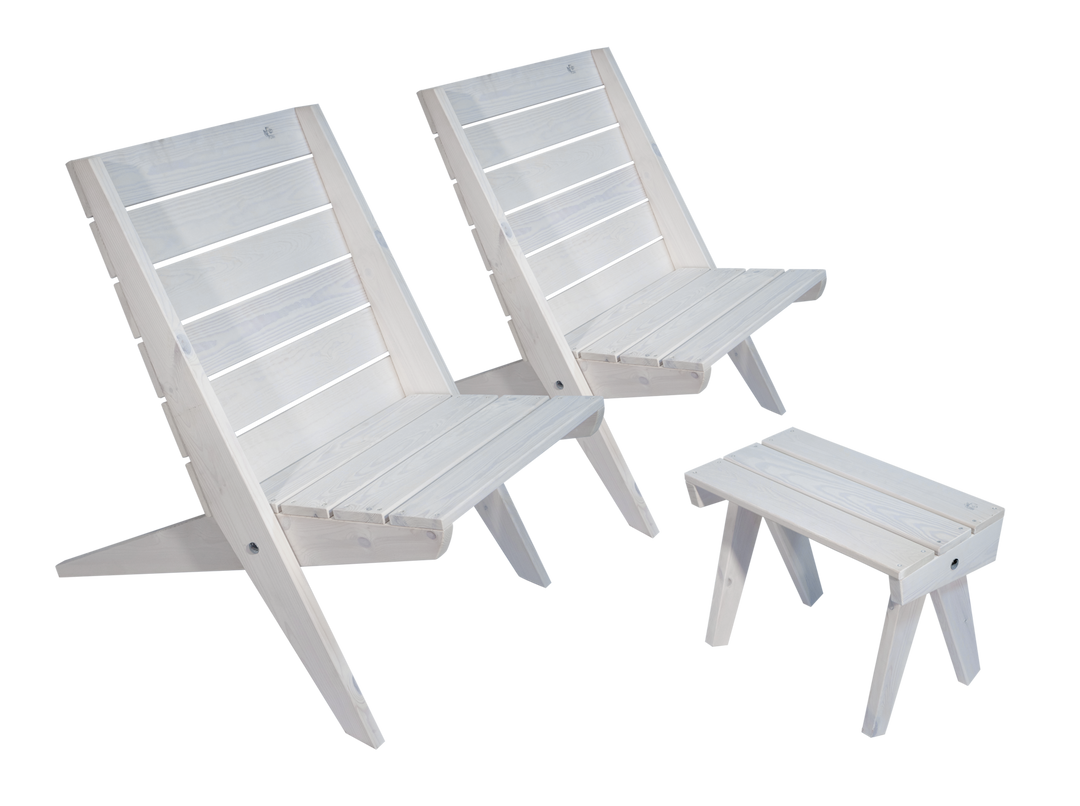 EcoFurn® Granny setti 2 x tuoli + pöytä mänty