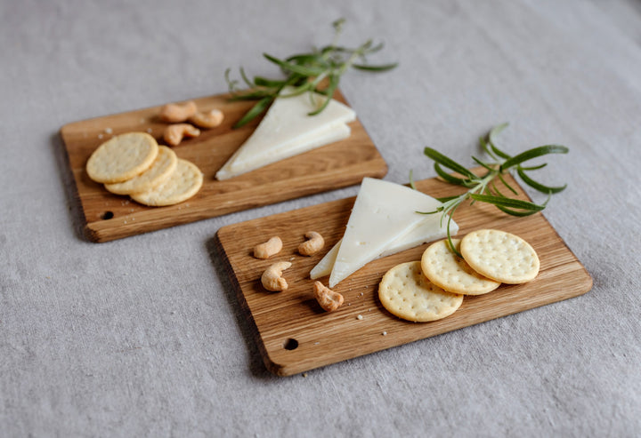 EcoFurn® Servier-/Mini-Schneidebrett aus Eiche, 6-teilig.