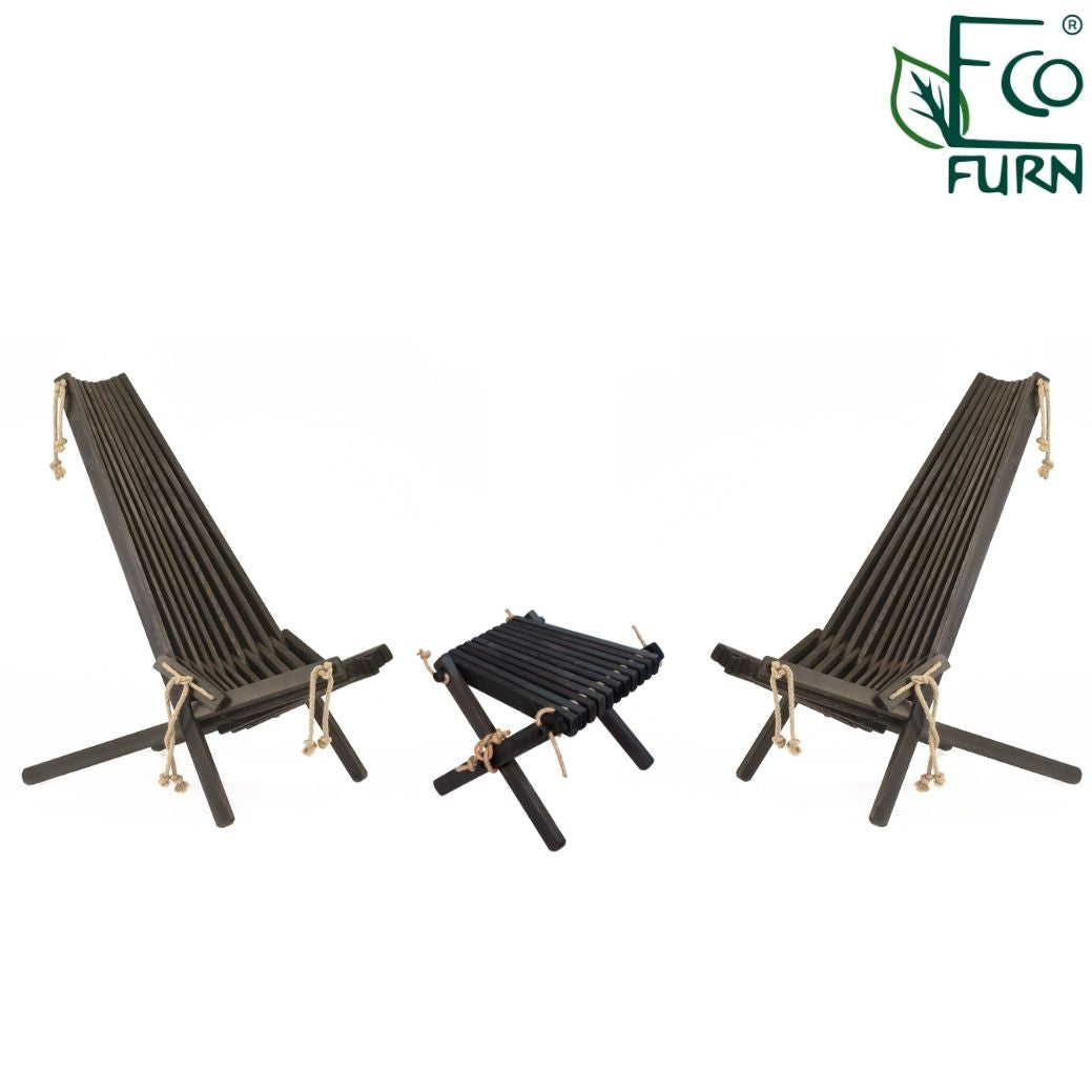 EcoFurn® Ekotuolisetti mänty, 2 tuolia, rahi ja niskatyynyt