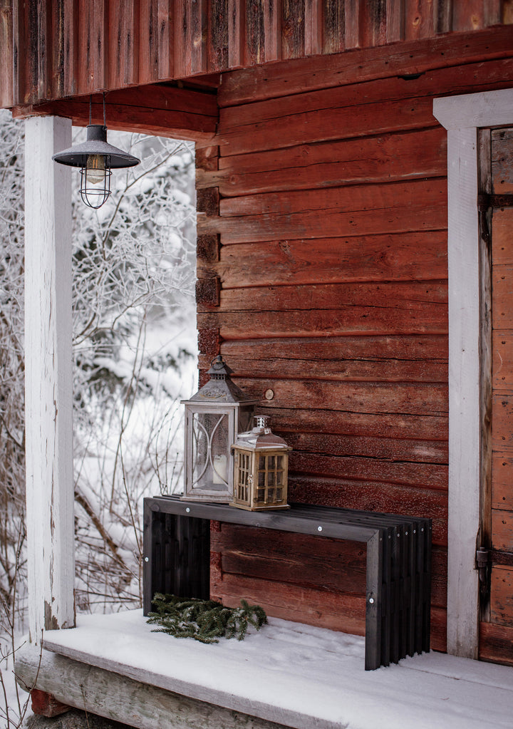 EcoFurn® D-penkki Mänty Musta 100 cm