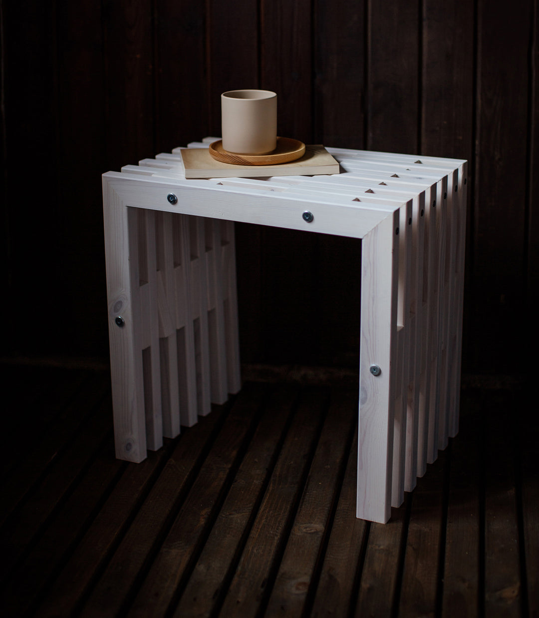 EcoFurn® D-penkki Mänty Valkoinen 45 cm