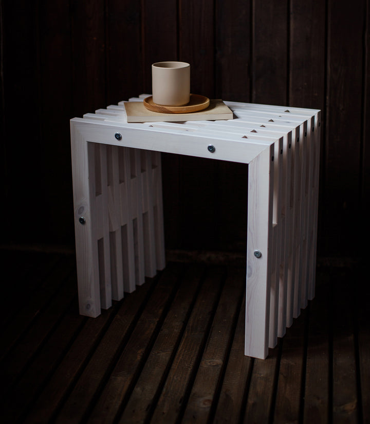 EcoFurn® D-penkki Mänty Valkoinen 45 cm